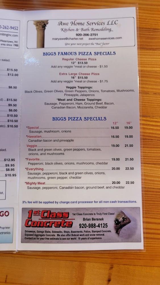 Bigg's Bar & Grill Menu image 2